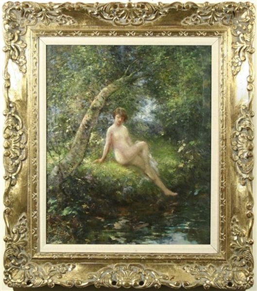 Nude By The Stream by Lillian Genth