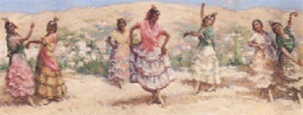 Spanish Gypsies Oil Painting by Lillian Genth