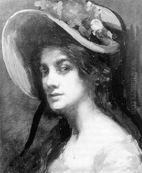 Portrait Of A Woman With A Bonnet by Lillian Genth