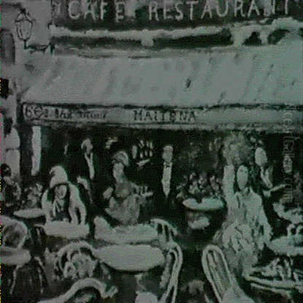 Corner Cafe Oil Painting by Lillian Genth