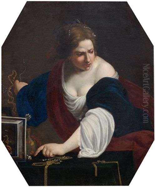 The Holy Magdalene, Spurning The Symbols Of Transience Oil Painting by Artemisia Gentileschi