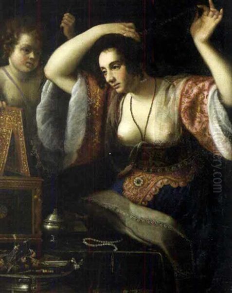 Venus Au Miroir Oil Painting by Artemisia Gentileschi