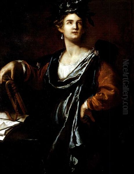 Clio: The Muse Of History Oil Painting by Artemisia Gentileschi