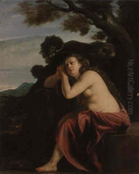 The Penitent Magdalene In A Landscape Oil Painting by Artemisia Gentileschi