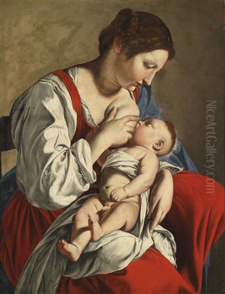 Madonna Mit Kind Oil Painting by Orazio Gentileschi