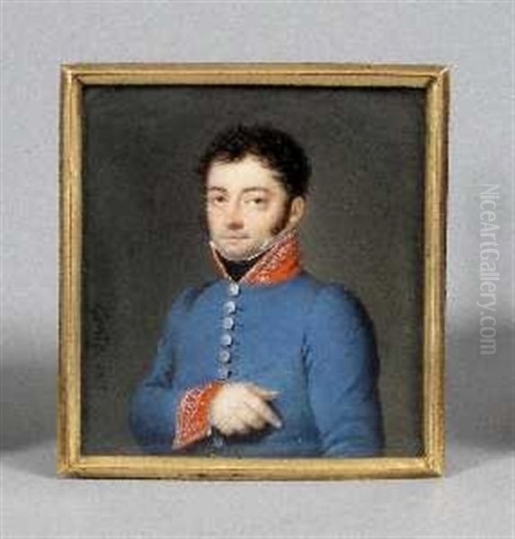 Un Commissaire De Guerre De La Garde Imperiale Oil Painting by Jean Baptiste Genty