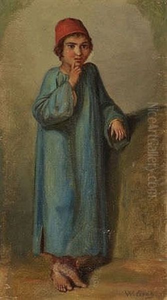 Orientalischer Junge Mit Rotem Fez Oil Painting by Wilhelm (Karl) Gentz