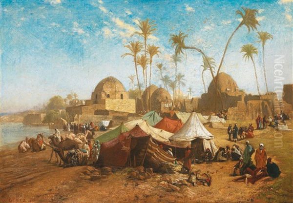 Campement Aupres Des Mausolees Oil Painting by Wilhelm (Karl) Gentz