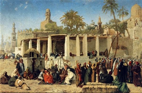 Orientalische Stadt Mit Reicher Figurlicher Staffage Oil Painting by Wilhelm (Karl) Gentz