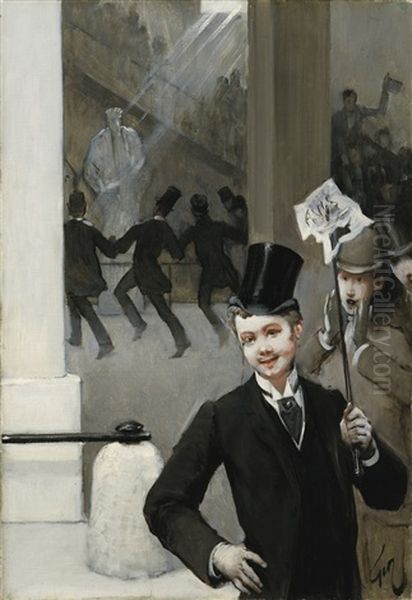 Student Farandole Oil Painting by Henry Jules Jean Geoffroy