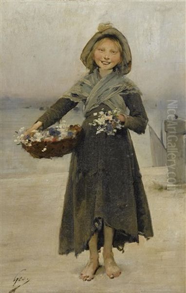 Blossoms Oil Painting by Henry Jules Jean Geoffroy