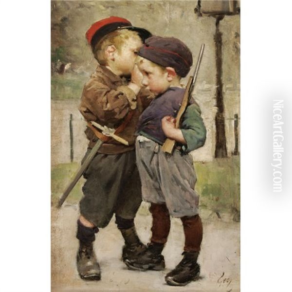 Le Consigne Oil Painting by Henry Jules Jean Geoffroy