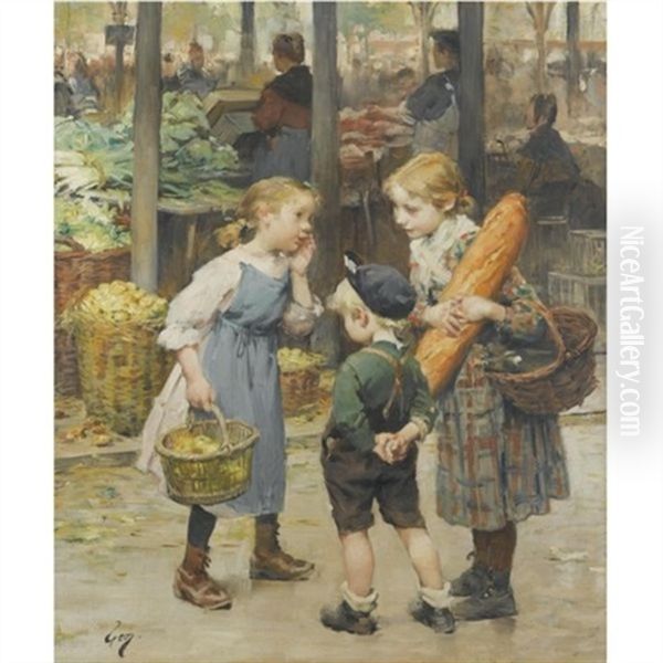 Les Petites Menageres by Henry Jules Jean Geoffroy