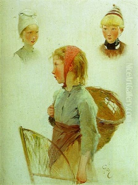 Jeune Fille Au Panier by Henry Jules Jean Geoffroy