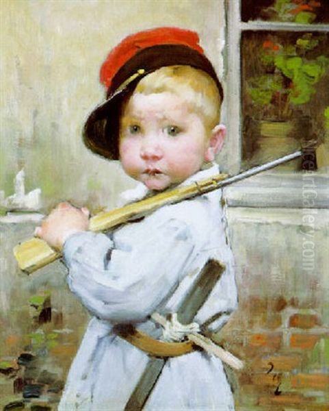 Le Sentinel Oil Painting by Henry Jules Jean Geoffroy