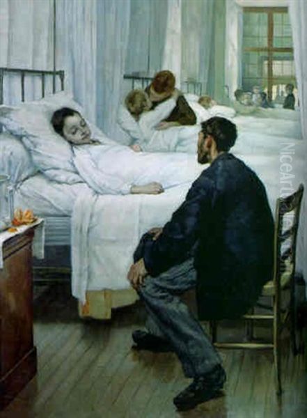 Le Jour De Visite A L'hopital by Henry Jules Jean Geoffroy