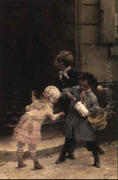 Le Petit Commissaire Infidele Oil Painting by Henry Jules Jean Geoffroy