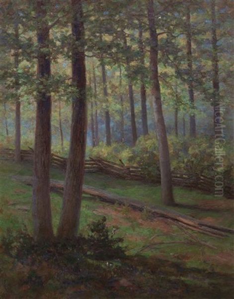 The Woods On The Hill Oil Painting by William V. Georg