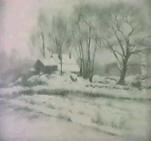 Winter Oil Painting by Vesper Lincoln George