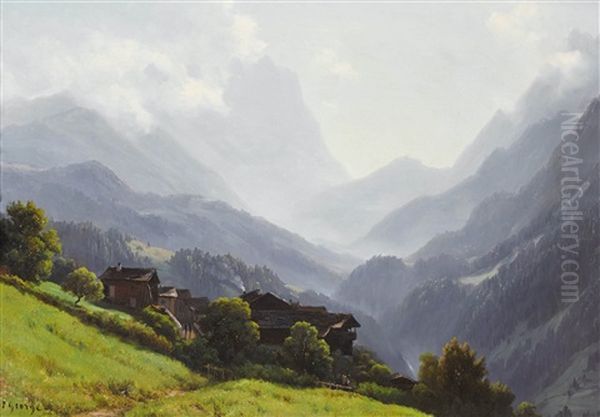 Val D'anniviers Avec Le Besso Oil Painting by Jean Philippe George-Julliard