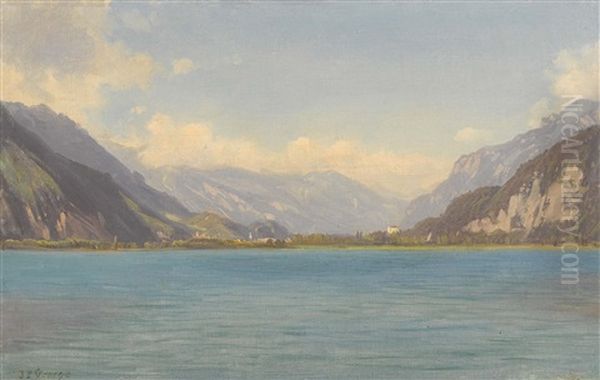 Interlaken Oil Painting by Jean Philippe George-Julliard