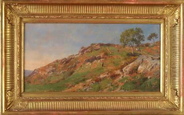 Sudliche Gebirgslandschaft Mit Personenstaffage Oil Painting by Jean Philippe George-Julliard