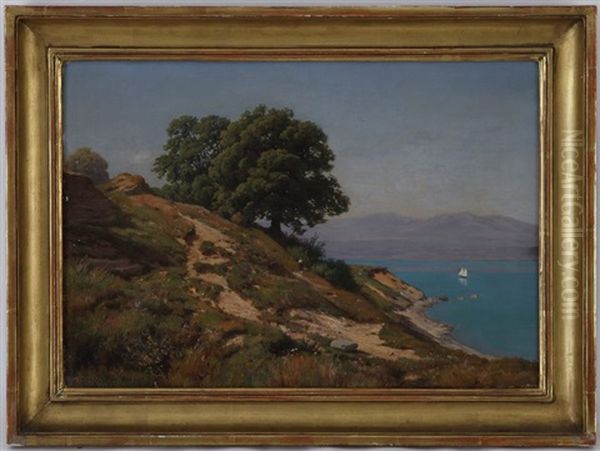 Au Bord Du Leman, Paysage Anime Oil Painting by Jean Philippe George-Julliard