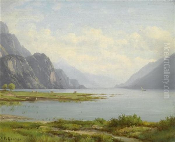 Ansicht Auf Den Brienzersee Oil Painting by Jean Philippe George-Julliard