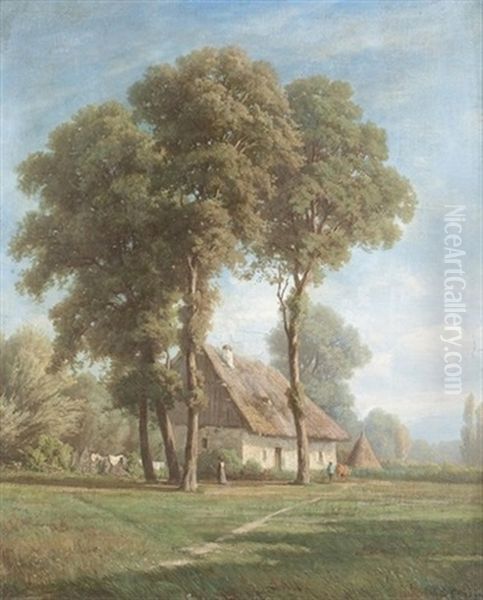 La Ferme Oil Painting by Jean Philippe George-Julliard