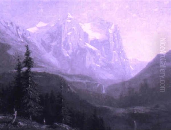 Das Wetterhorn Oil Painting by Jean Philippe George-Julliard