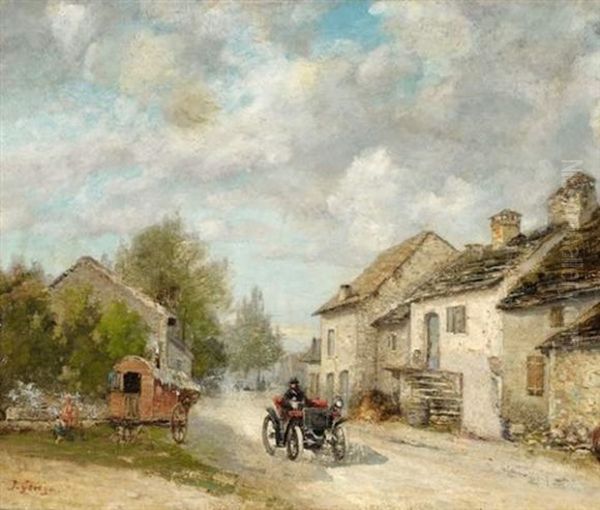 Lair Du Temps Moderne, Le Passage De La Voiture Oil Painting by Jean Louis Georges