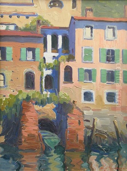 Gondola Oil Painting by Marin H. Georgescu