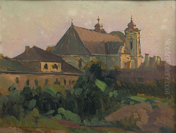 Serbian Church In Timisoara Oil Painting by Marin H. Georgescu