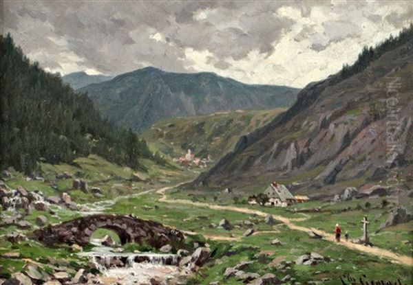 Paysage De Montagne Oil Painting by Charles-Jean Georget