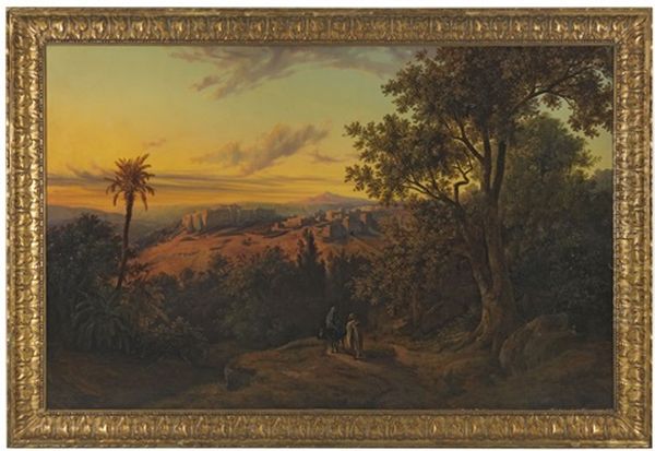 Blick Auf Bethlehem Mit Flucht Nach Agypten Oil Painting by Friedrich Otto Georgi