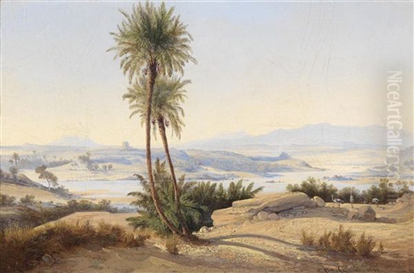 Melec El Naser In Der Provinz Sukot Im Sudlichen Nubien Oil Painting by Friedrich Otto Georgi