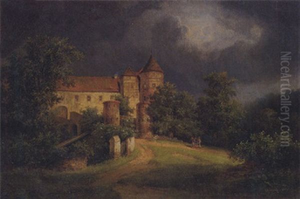 Schloss Schaufenberg Bei Meissen Oil Painting by Friedrich Otto Georgi