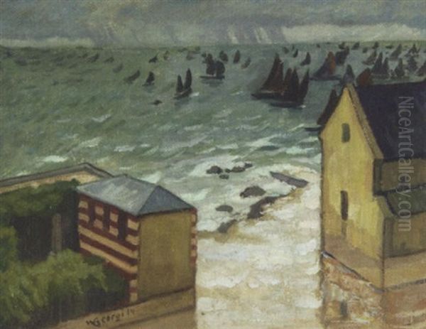 Unwetter An Der Bretonischen Kuste Oil Painting by Walter Georgi