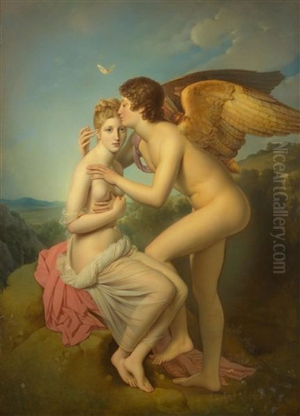 Cupid And Psyche Oil Painting by Francois Pascal Simon Gerard