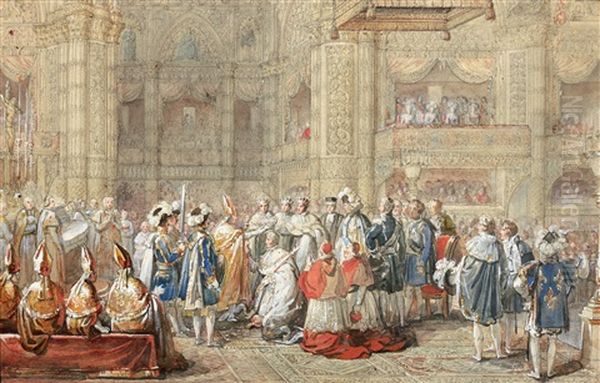 Le Sacre De Charles X A Reims Oil Painting by Francois Pascal Simon Gerard