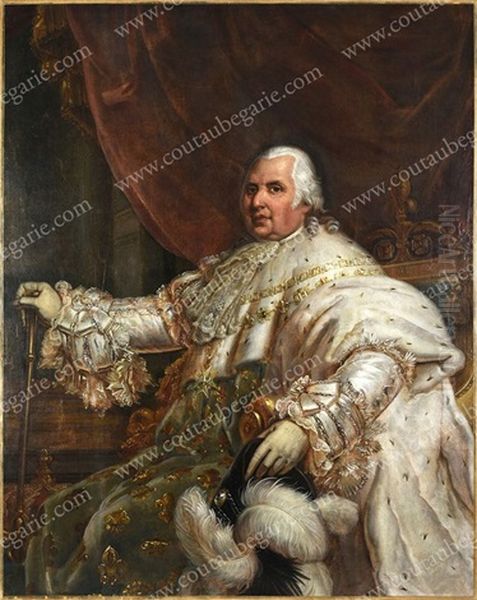 Portrait De Louis Xviii Roi De France En Costume De Sacre (1755-1824) Oil Painting by Francois Pascal Simon Gerard