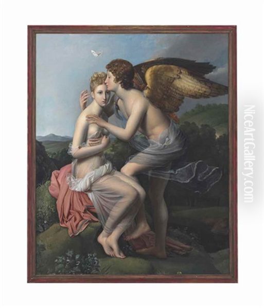 Cupid And Psyche Oil Painting by Francois Pascal Simon Gerard