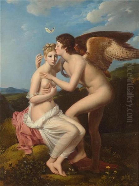 Cupid And Psyche Oil Painting by Francois Pascal Simon Gerard