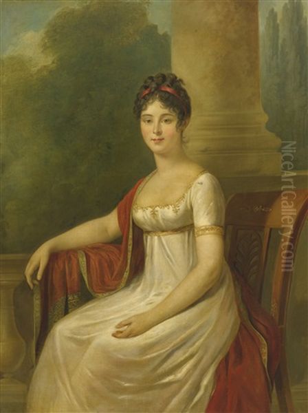 Portrait Of A Lady Oil Painting by Francois Pascal Simon Gerard