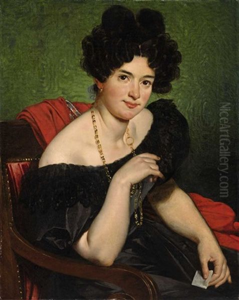 Portrait Of A Lady Oil Painting by Francois Pascal Simon Gerard