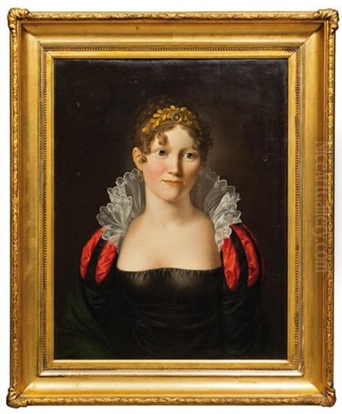 Portrait De Femme A La Collerette Oil Painting by Francois Pascal Simon Gerard