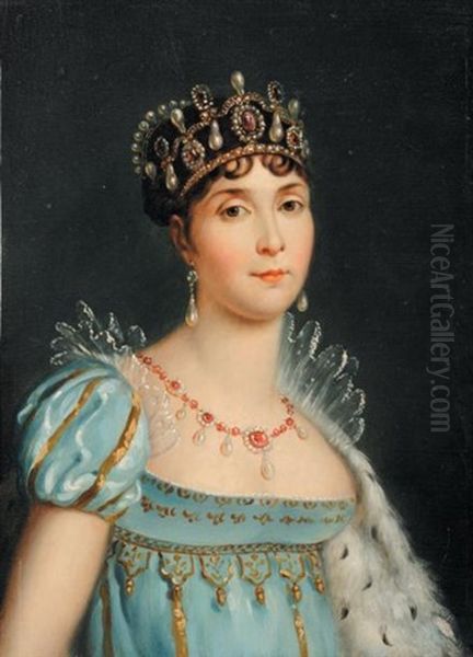 Portrait De L'imperatrice Josephine En Robe D'apparat Oil Painting by Francois Pascal Simon Gerard