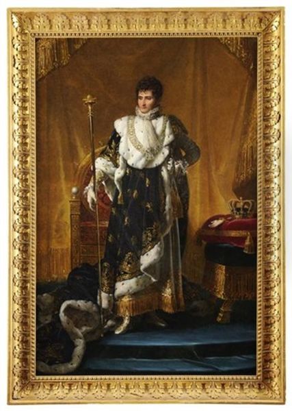 Portrait De Jerome Napoleon En Grand Costume De Roi De Westphalie (collab. W/workshop) Oil Painting by Francois Pascal Simon Gerard