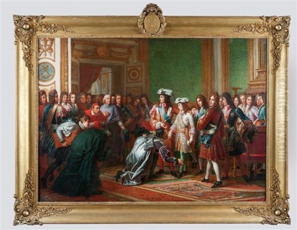 Philippe De France, Duc D'anjou Proclame Roi D'espagne Sous Le Nom De Philippe V Le 16 Novembre 1700 (collab. W/studio) Oil Painting by Francois Pascal Simon Gerard