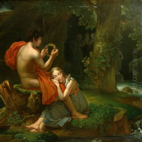 Daphnis And Chloe Oil Painting by Francois Pascal Simon Gerard